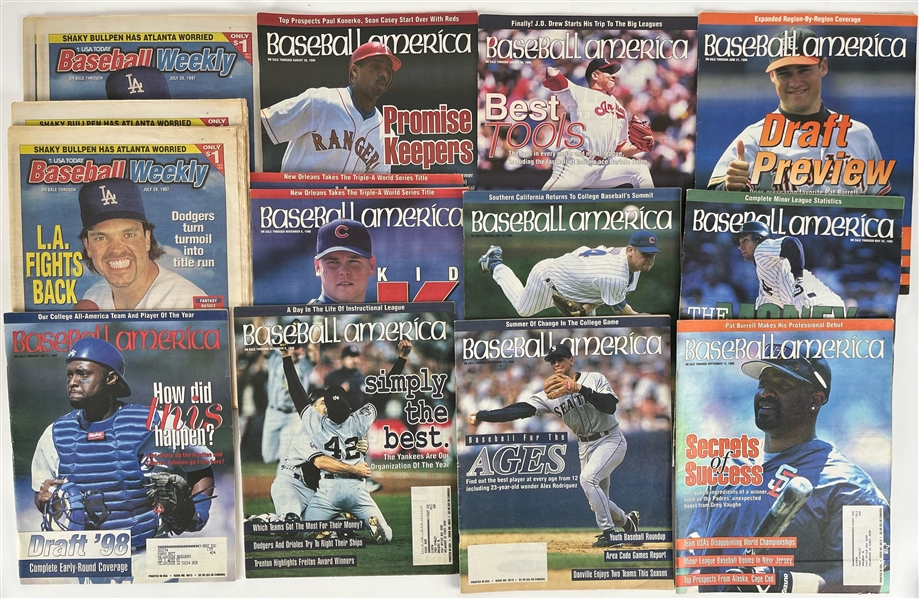 1990s-2000s Baseball Publication Collection - Lot of 39 w/ Baseball America Issues, Ken Griffey Jr. Magazines & More