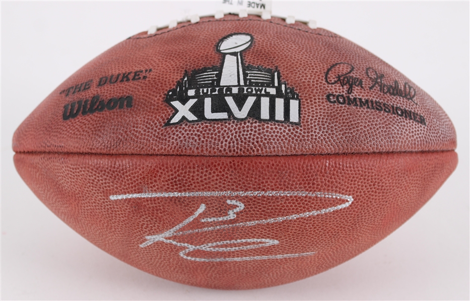 2014 Russell Wilson Seattle Seahawks Signed ONFL Goodell Super Bowl XLVIII Football (JSA/Player Hologram)