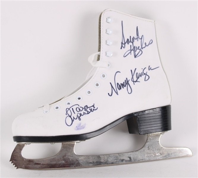 2000s Female Figure Skaters Multi Signed Ice Skate w/ Nancy Kerrigan, Tonya Hading, Tara Lipinski, Kristi Yamaguchi, Michelle Kwan, Sarah Hughes & Katarina Witt (JSA) 