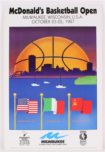 1987 McDonalds Basketball Open Milwaukee WI 20x30 Broadside 