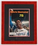 1974 Hank Aaron Milwaukee Braves Signed 14.5x17 Framed Sports Illustrated 715th HR Cover (JSA)