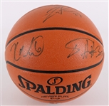 2014-15 Milwaukee Bucks Team Signed ONBA Silver Basketball w/ Giannis Antetokounmpo Rookie Era Signature & More (JSA) 