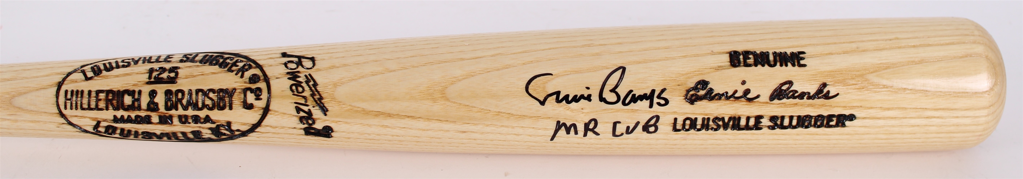 2000s Ernie Banks Chicago Cubs Signed H&B Louisville Slugger Show Bat (JSA)