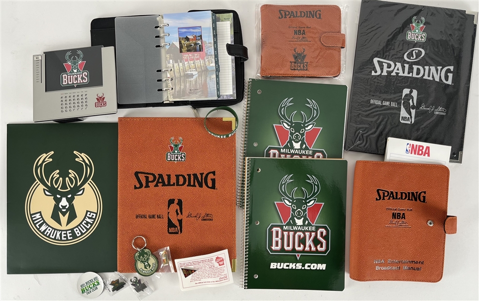 1990s-2000s Milwaukee Bucks Notebooks, Planner, Pinbacks & more (Lot of 14)