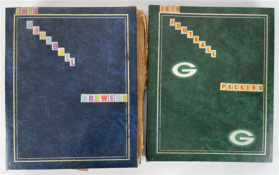 1979-82 Milwaukee Brewers / Bucks & Green Bay Packers Scrapbooks - Lot of 2