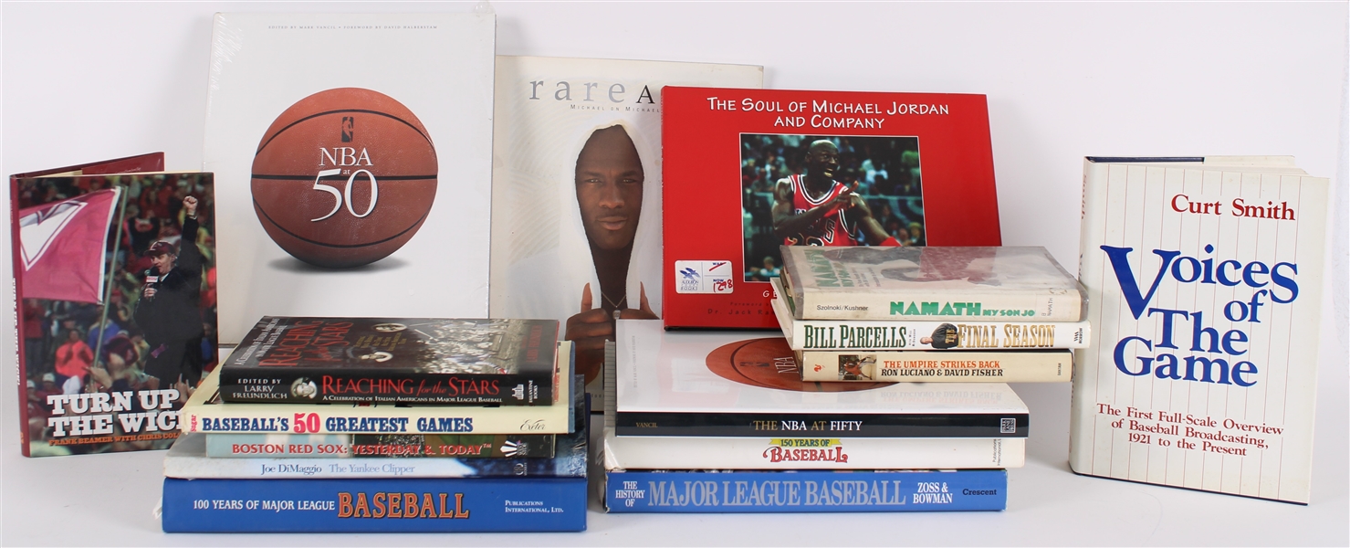 1980s-1990s MLB, NFL & NBA Books Including Jordan Air and more (Lot of 17)