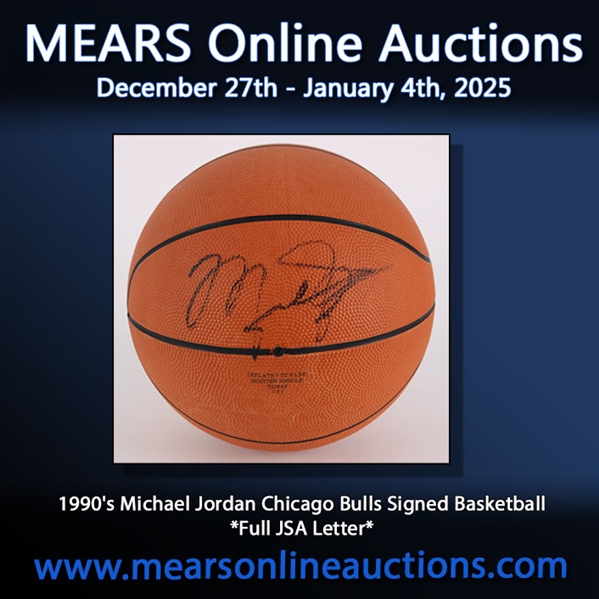 1990s Michael Jordan Chicago Bulls Signed Basketball *Full JSA Letter*