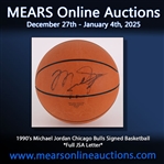 1990s Michael Jordan Chicago Bulls Signed Basketball *Full JSA Letter*