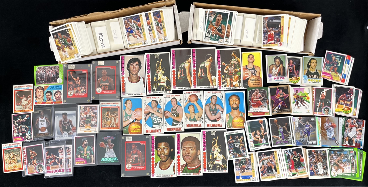 1970s-2010s Milwaukee Bucks Basketball Trading Cards - Lot of 1,750+