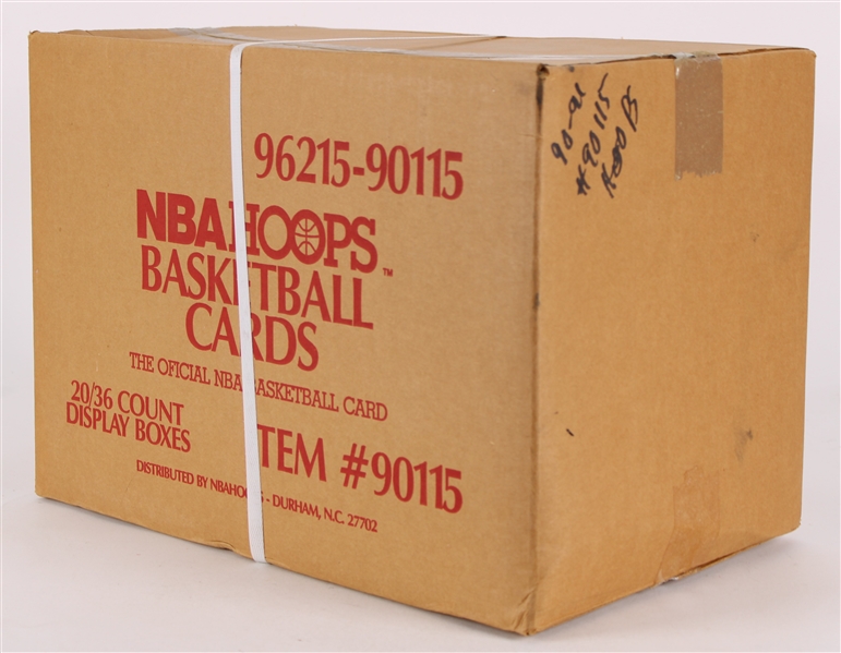 1990-91 Hoops Basketball Trading Cards - Case of 20/36 Count Unopened Display Boxes