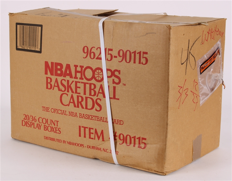 1990-91 Hoops Basketball Trading Cards - Case of 19/36 Count Unopened Display Boxes