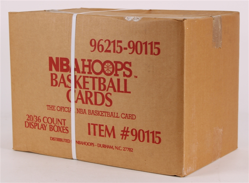 1990-91 Hoops Basketball Trading Cards - Case of 20/36 Count Unopened Display Boxes