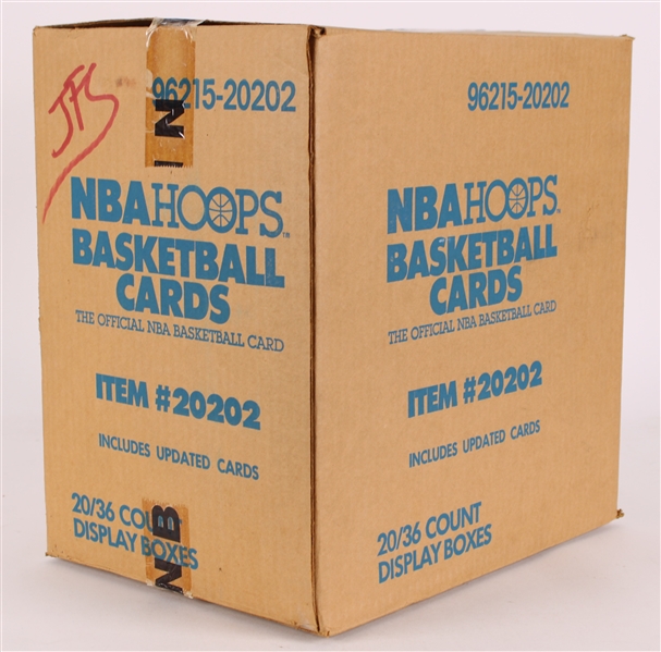 1989-90 Hoops Basketball Trading Cards - Case of 20/36 Count Unopened Display Boxes (Includes Updated Cards)