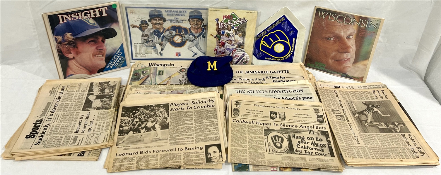 1960s-2000s Milwaukee Brewers, Green Bay Packers Newspapers, Yearbooks, Pennants & more (Lot of 125+)