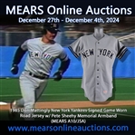 1985 MVP Season Don Mattingly New York Yankees Signed Game Worn Road Jersey w/ Pete Sheehy Memorial Armband (MEARS A10/JSA) Originally Donated to a Charity Auction by the Team