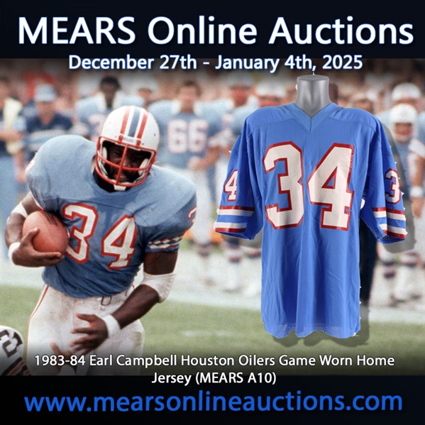 1983-84 Earl Campbell Houston Oilers Game Worn Home Jersey (MEARS A10)