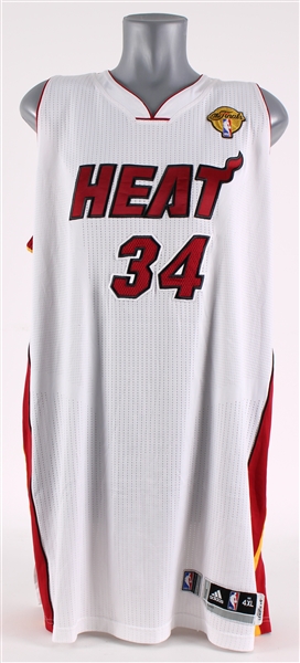 2011-12 Eddy Curry Miami Heat Game Worn Home Jersey w/ NBA Finals Patch (MEARS LOA / Fuji Sport Science)