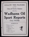 1934 Green Bay Packers Wadhams Oil Sports Reports w/ Team Picture