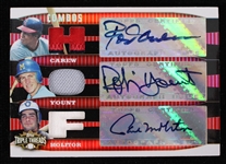 2006 Rod Carew Robin Yount Paul Molitor Signed Topps Triple Threads Baseball Relic Card