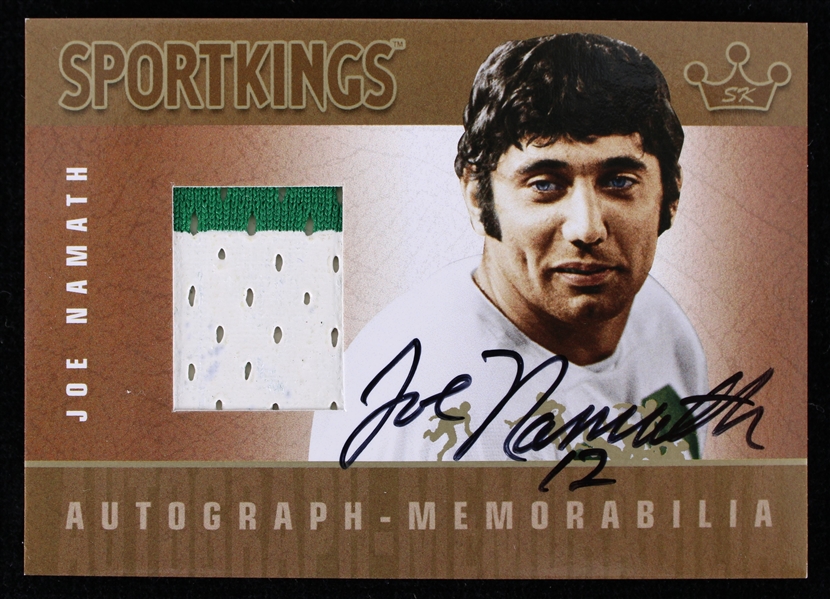 2009 Joe Namath New York Jets Signed Sportkings Football Relic Card 