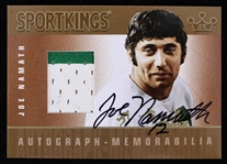 2009 Joe Namath New York Jets Signed Sportkings Football Relic Card 