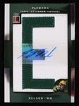 2008 Jordy Nelson Green Bay Packers Signed Topps Letterman Football Relic Card