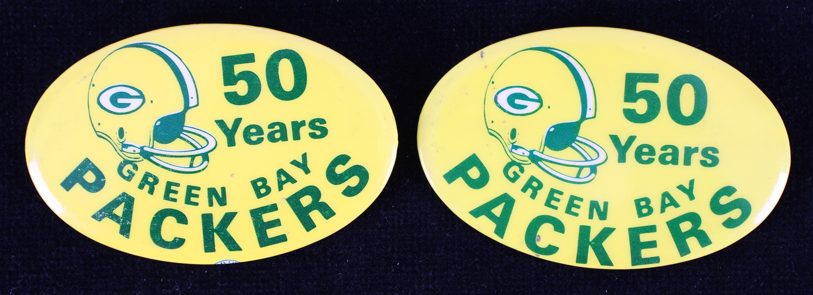 1969 Green Bay Packers 50 Years 2.75" Pinback Buttons - Lot of 2