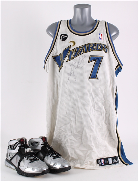 2009-11 Andray Blatche Washington Wizards Signed Game Worn Home Jersey & Nike Sneakers (MEARS LOA / JSA / Fuji Sport Science) 