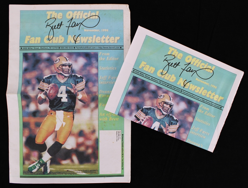 1996 Brett Favre Green Bay Packers Official Fan Club Newsletters - Lot of 2