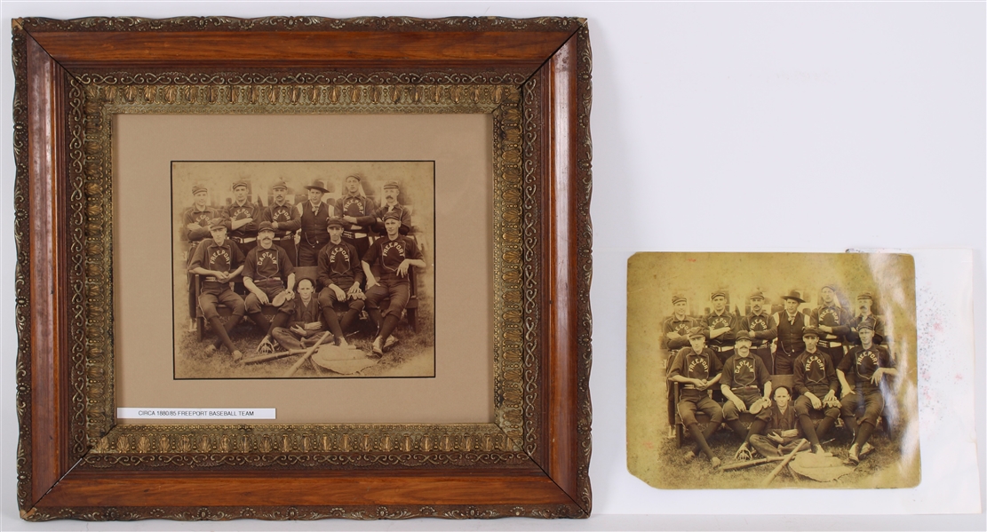 1880s Freeport Baseball Team 22" x 25" Framed Photo