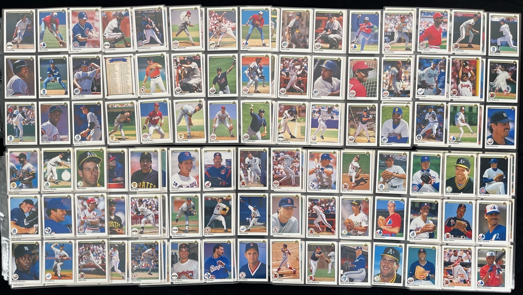 1989/90/91 Upper Deck Baseball Trading Cards Complete Sets - Lot of 3 w/ Ken Griffey Jr., Randy Johnson, Larry Walker, Sammy Sosa, Chipper Jones & Jeff Bagwell Rookie Cards 