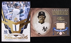 2001-04 Reggie Jackson Thurman Munson New York Yankees Game Used Relic Baseball Trading Cards - Lot of 2