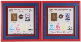 2000 New York Giants 19" x 20" Framed Prism Football Trading Card Proof Sets - Lot of 4