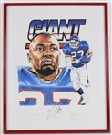 1994 Rodney Hampton New York Giants Signed 21" x 26" Framed Lithograph (JSA)