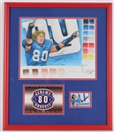 2002 Jeremy Shockey NY Giants Signed Jonathan Gordon Illustration w/ Patch & 19x23 Frame (JSA) 