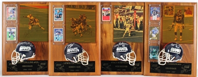 1985-1997 Lewis Tillman, Mark Collins & more NY Giants Signed Mini Helmet, Photo 14x20 Plaques (Lot of 4)(JSA)