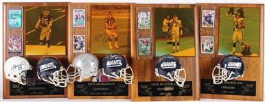 1992-2001 Kent Graham, Joe Jurevicius & more NY Giants Signed Mini Helmet, Photo 14x20 Plaques (Lot of 4)(JSA) 