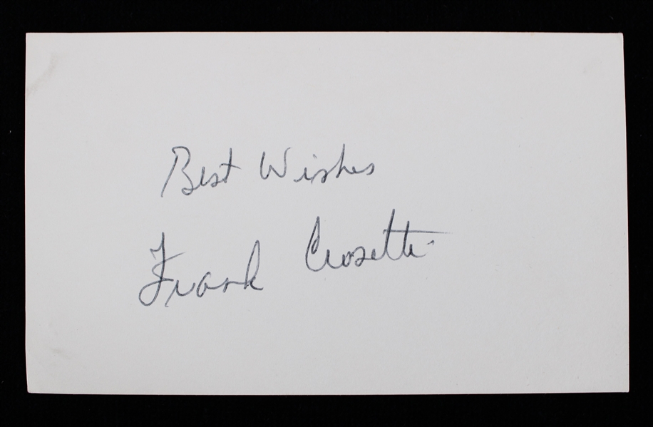 1932-1948 Frank Crosetti New York Yankees Signed Index Card (JSA)