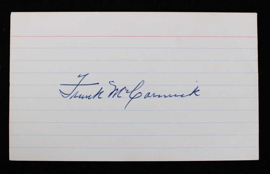 1934-1948 Frank McCormick Cincinnati Reds Signed Index Card (JSA)