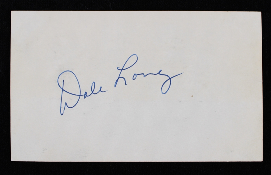 1951-1963 Dale Long Pittsburgh Pirates Signed Index Card (JSA)