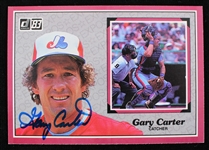 1983 Gary Carter Montreal Expos Signed 3.5x5 Donruss Card (JSA)