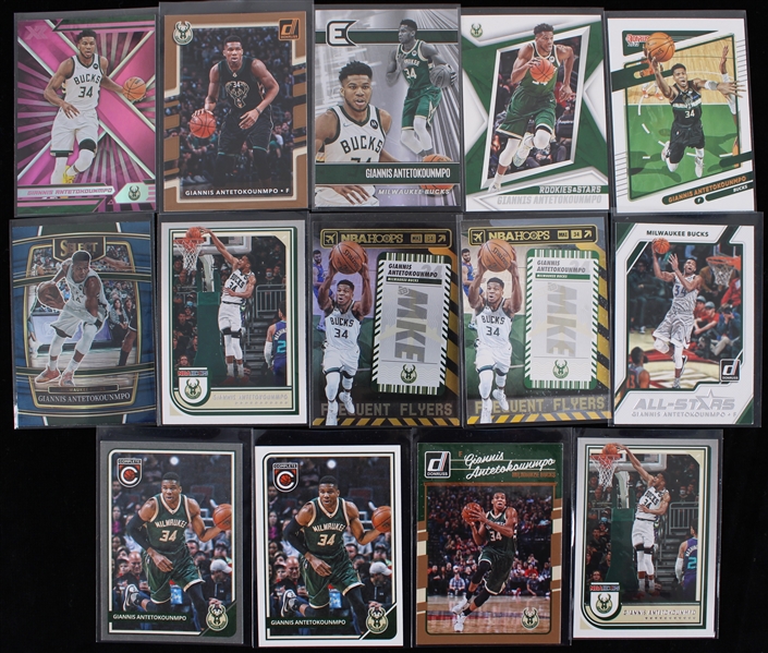 2015-22 Giannis Antetokounmpo Milwaukee Bucks Basketball Trading Cards - Lot of 14