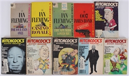 1960s-70s James Bond Paperback & Alfred Hitchcocks Mystery Magazine Collection - Lot of 10