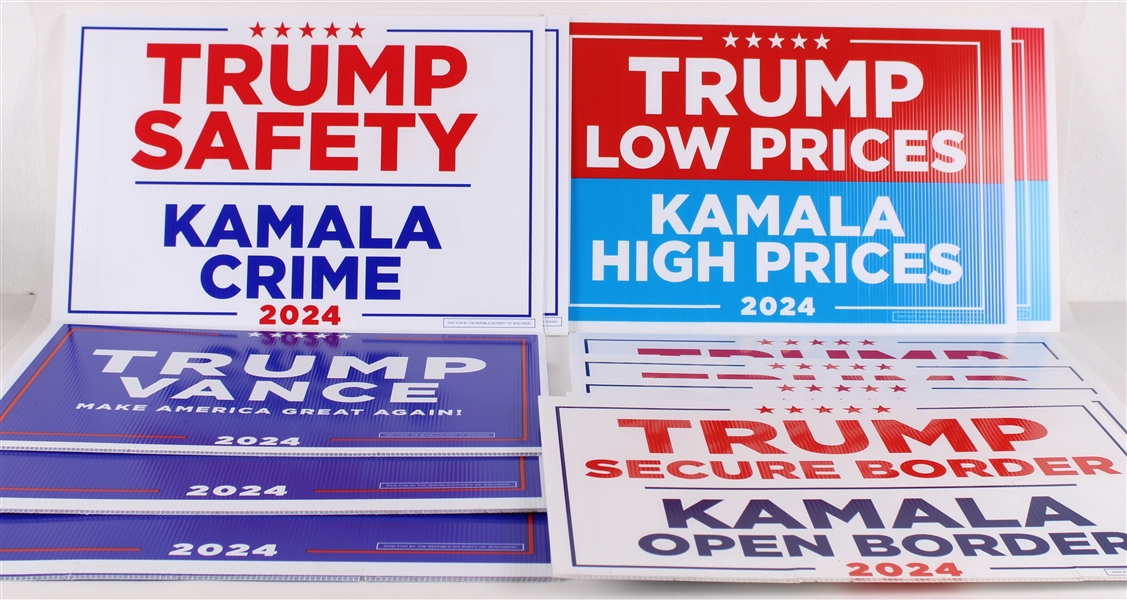 2024 Donald Trump 16x24 Political Yard Signs (Lot of 14)