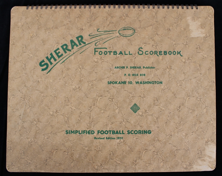 1951 Sherar Football Scoring System Scorebook