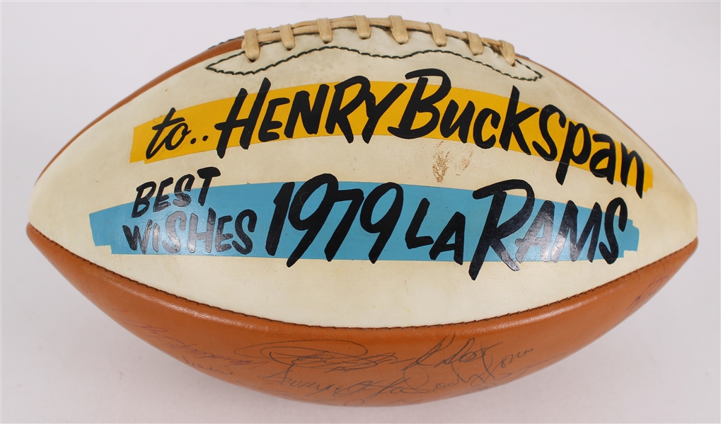 1979 LA Rams Henry Buckspan Signed Presentation Football 