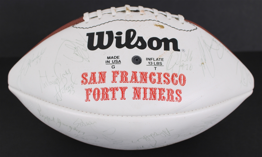 1994 San Francisco 49ers Super Bowl XXIX Champions Team Signed ONFL Tagliabue Autograph Panel Football w/ 42 Signatures Including Steve Young, Jerry Rice, John Taylor & More (JSA)