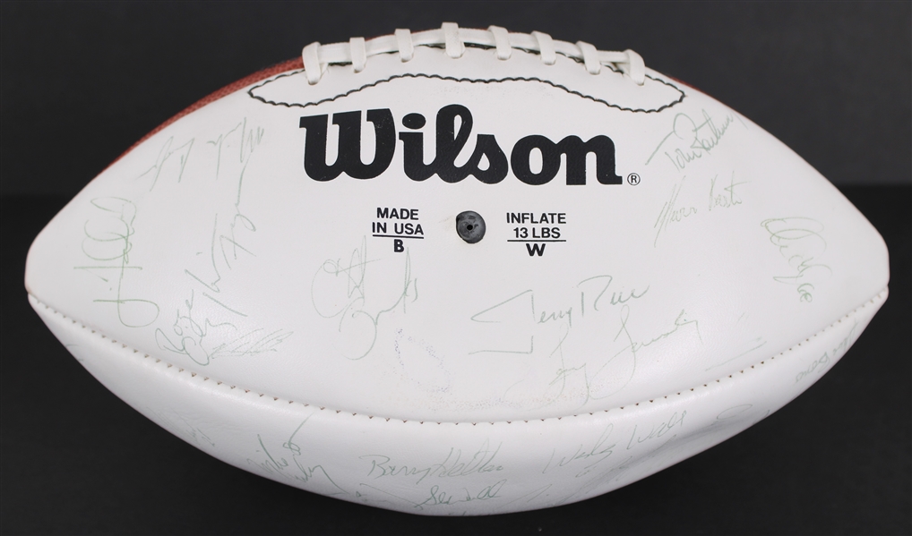 1989 San Francisco 49ers Super Bowl XXIV Champion Team Signed ONFL Rozelle Autograph Panel Football w/ 47 Signatures Including Joe Montana, Jerry Rice, Roger Craig & More (JSA)