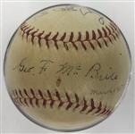 1958 Stan Musial George McBride Cardinals / Senators Dual Signed ONL Giles Baseball (JSA)