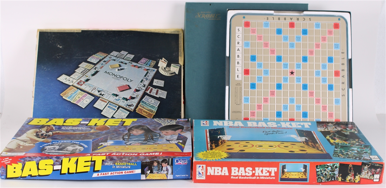 1970s-2004 Classic Board Games Including Monopoly & Scrabble (Lot of 4)